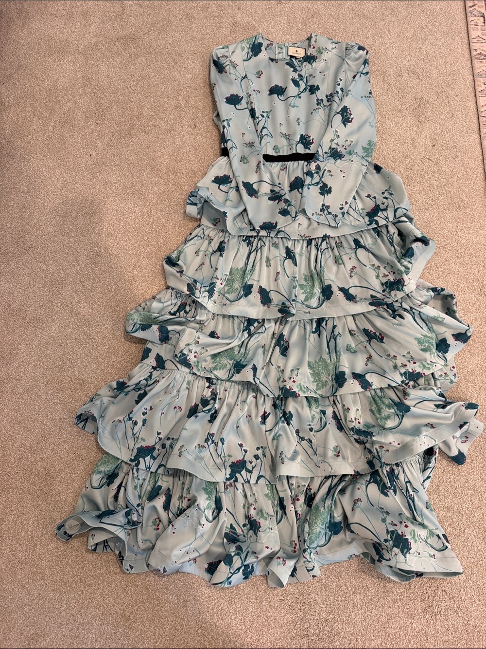 Tuckernuck Floral Tiered Ruffle Maxi Dress – Size Small